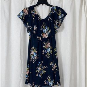 TOPSHOP Floral off the shoulder dress size US 6